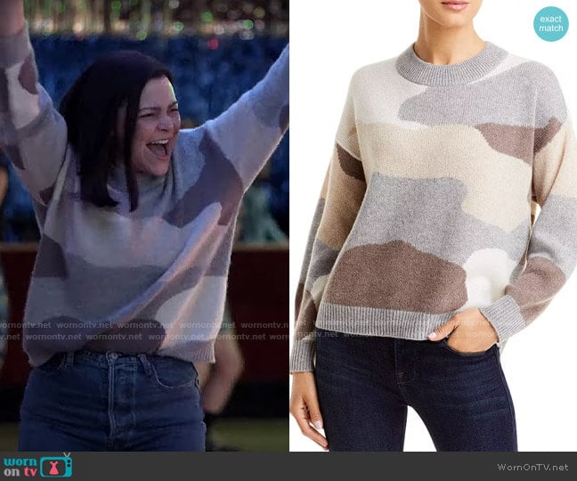 C by Bloomingdales Camo Print Cashmere Sweater worn by Jodie (Ginnifer Goodwin) on Pivoting