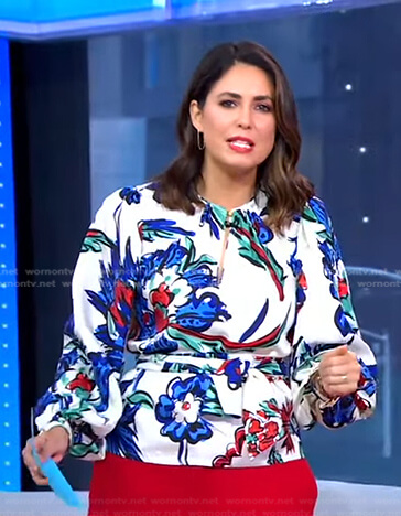 Cecilia's white floral blouse on Good Morning America