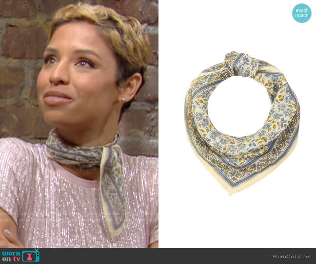 Chan Luu Floral Print Bandana worn by Elena Dawson (Brytni Sarpy) on The Young and the Restless