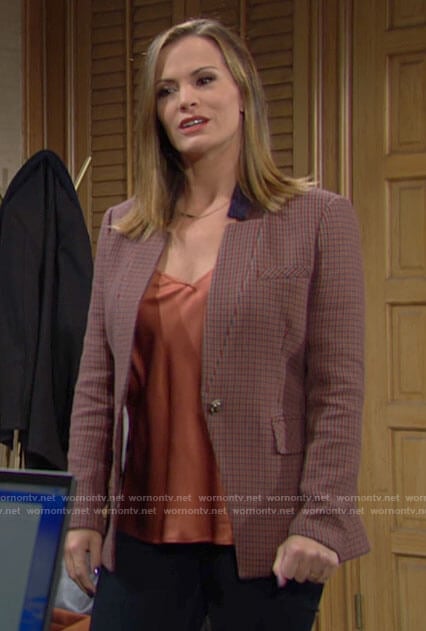 Chelsea’s checked blazer on The Young and the Restless