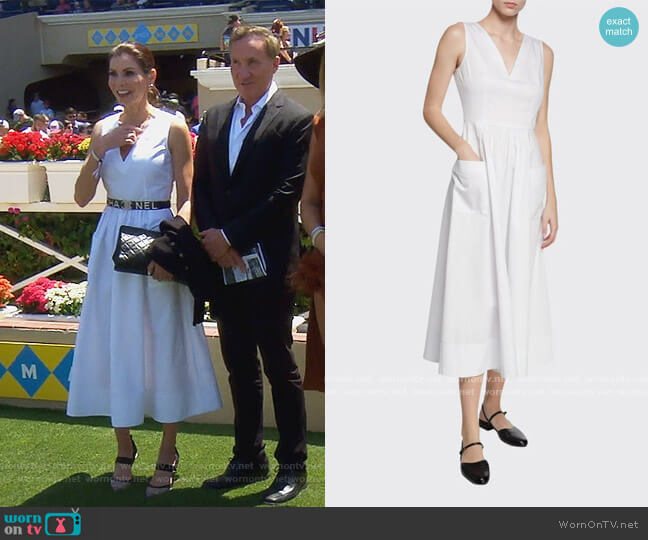 Sleeveless V-Neck Cotton Dress w/ Pockets by Co worn by Heather Dubrow  on The Real Housewives of Orange County