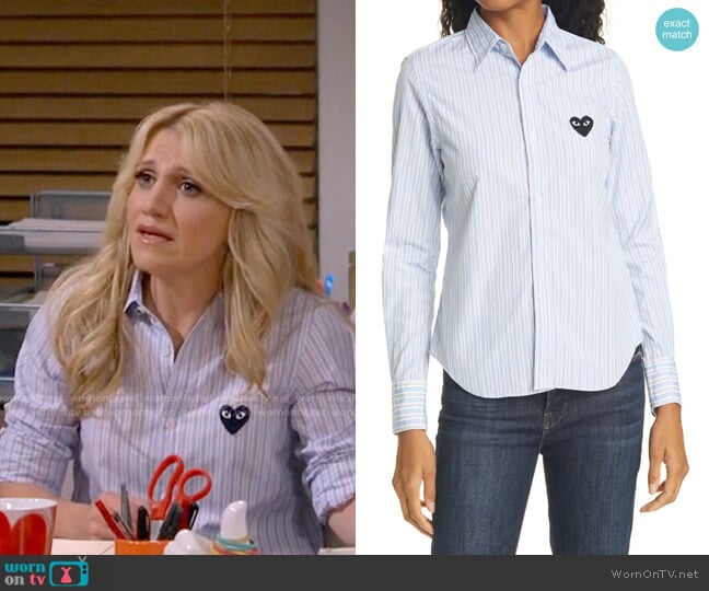 Comme Des Garcons PLAY Stripe Cotton Shirt worn by Gina Dabrowski (Annaleigh Ashford) on B Positive