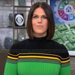 Dana Jacobson’s green striped dress on CBS Saturday Morning