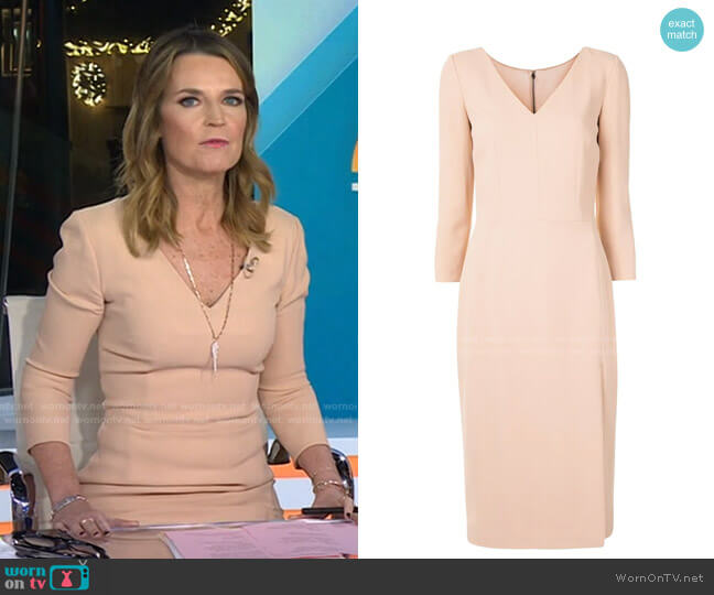 Longuette V-Neck Dress by Dolce & Gabbana worn by Savannah Guthrie on Today