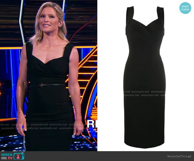 Sweetheart Neckline Jersey Dress by Dolce & Gabbana worn by Sara Haines on The Chase