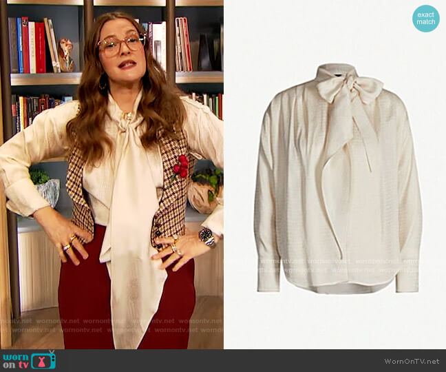 Moviso Blouse by Max Mara worn by Drew Barrymore  on The Drew Barrymore Show