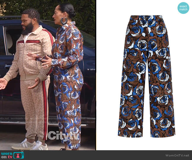 Pinel Bis Jersey Floral Trouser by Dries van Noten worn by Rainbow Johnson (Tracee Ellis Ross) on Black-ish