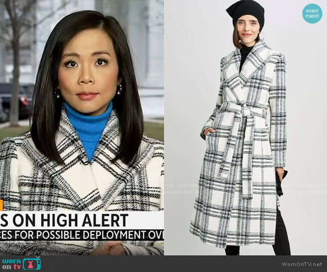 Elie Tahari Ava Coat worn by Weijia Jiang  on CBS Mornings