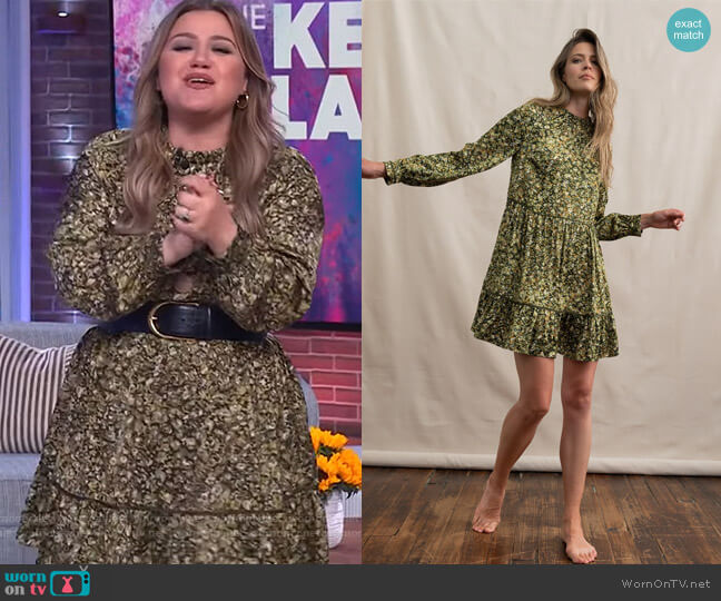 WornOnTV: Kelly’s green floral print mini dress on The Kelly Clarkson ...