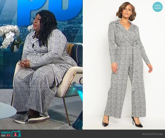 Wide Leg Jumpsuit with Lapel by Eloquii worn by Loni Love  on E! News
