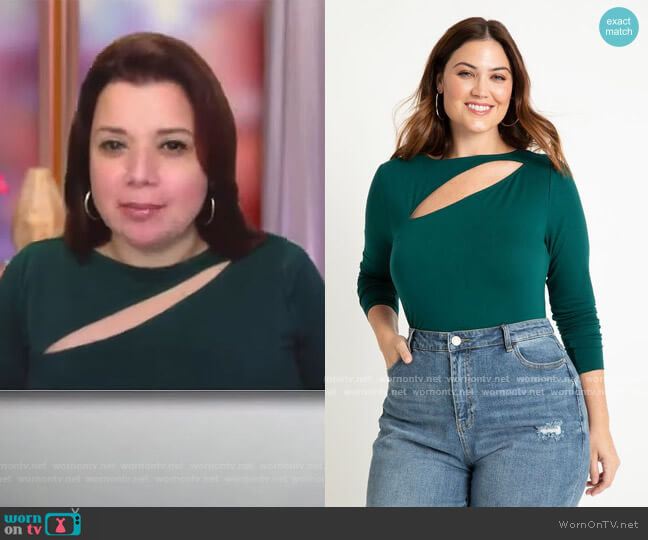 Long Sleeve Cutout Tee by Eloquii worn by Ana Navarro on The View