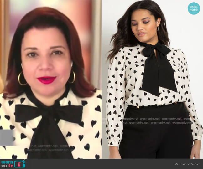 Tie Neck Blouse by Eloquii worn by Ana Navarro on The View