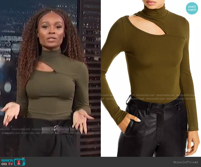 Cutout Turtleneck Top by Fore worn by Zuri Hall  on Access Hollywood