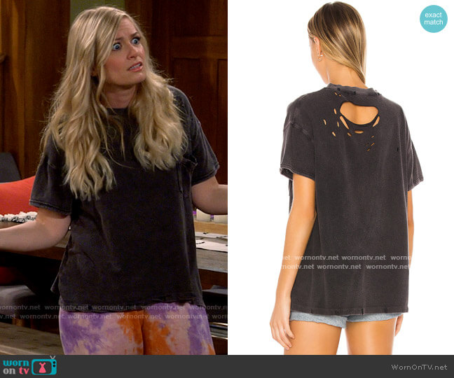 Free People Rubi Tee worn by Gemma (Beth Behrs) on The Neighborhood