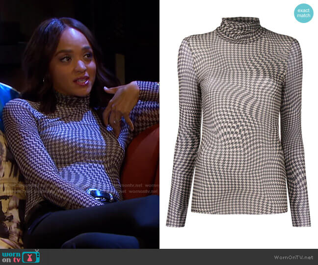 WornOnTV: Lani’s houndstooth turtlneck top on Days of our Lives | Sal ...