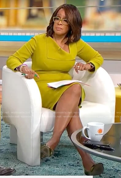 WornOnTV: Gayle King's yellow monogram print dress on CBS Mornings, Gayle  King