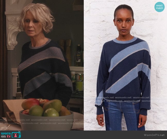 Lewis Sweater by Gerard Darel worn by Miranda Hobbs (Cynthia Nixon) on And Just Like That