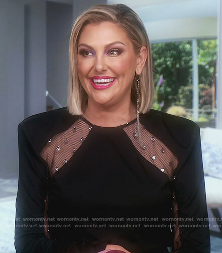 Gina's black confessional dress on The Real Housewives of Orange County
