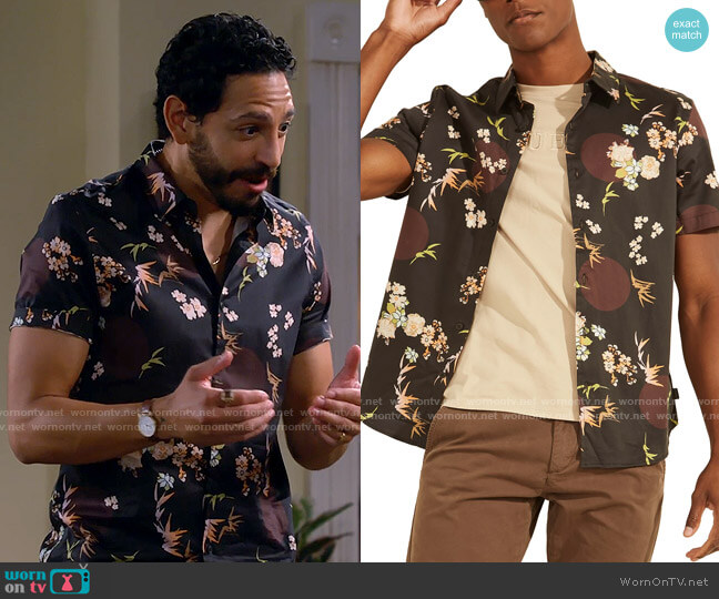 Guess Luxe Eastwind Shirt worn by Oscar (Christopher Rivas) on Call Me Kat