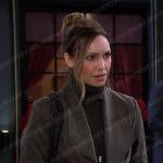 Gwen’s grey draped suede jacket on Days of our Lives