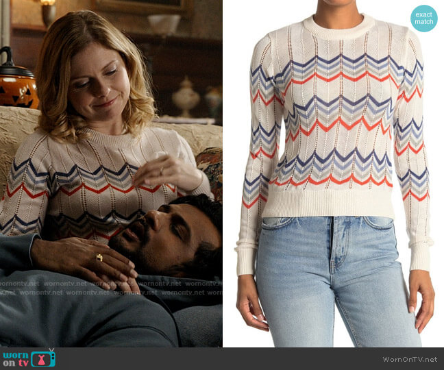 Heartloom Lissy Sweater worn by Sam (Rose McIver) on Ghosts