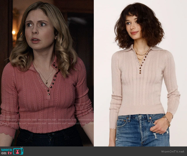 Heartloom Sofia Sweater worn by Sam (Rose McIver) on Ghosts