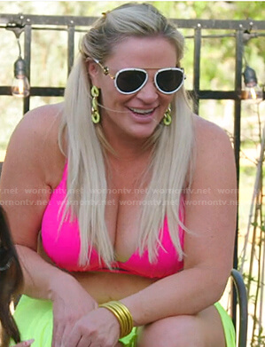 Heather’s white frame aviator sunglasses on The Real Housewives of Salt Lake City