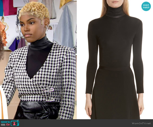 Helmut Lang Bondage Jersey Leather Neck Top worn by Paris Buckingham (Diamond White) on The Bold and the Beautiful