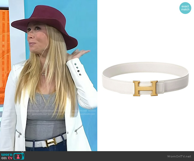 Hermes Leather Constance Belt worn by Jill Martin on Today