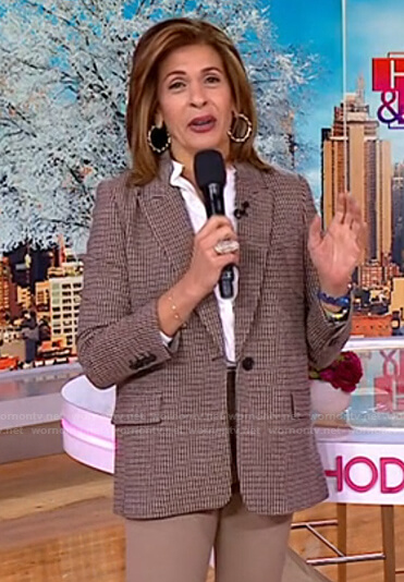 Hoda’s brown check wool blazer on Today