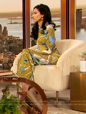 WornOnTV: Huma Abedin's green Air Balloon print dress on The Drew Barrymore  Show | Clothes and Wardrobe from TV