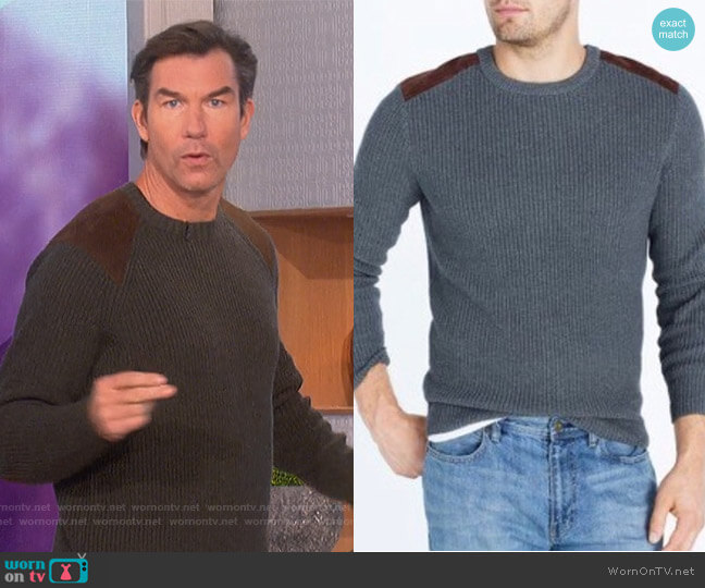 Shoulder Patch Sweater by J. Crew worn by Jerry O'Connell on The Talk