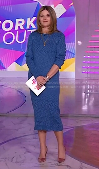 Jenna's blue ribbed knit midi dress on Today