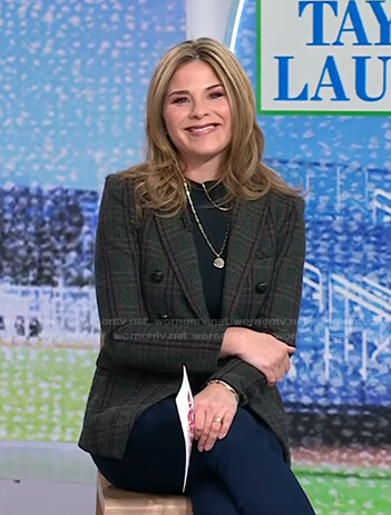 Jenna’s green plaid double breasted blazer on Today