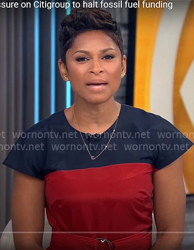 WornOnTV: Jericka Duncan’s colorblock pleated dress on CBS Mornings ...