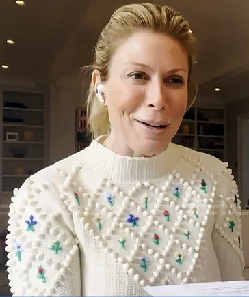 Jill’s white floral embroidered sweater on Today