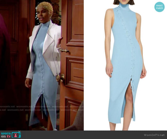 Jonathan Simkhai Ava Dress worn by Paris Buckingham (Diamond White) on The Bold and the Beautiful