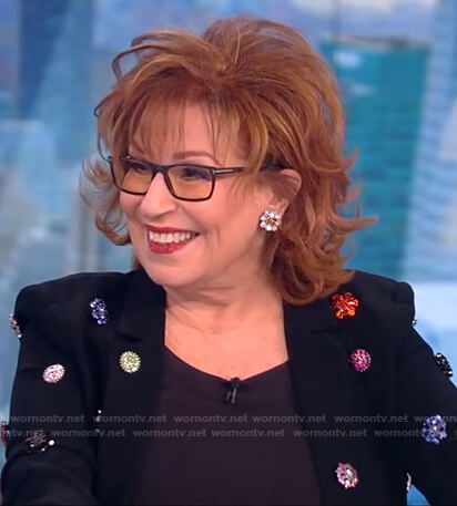 Joy’s black embellished blazer on The View