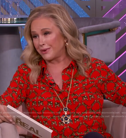 Kathy Hilton’s red printed shirt on The Real