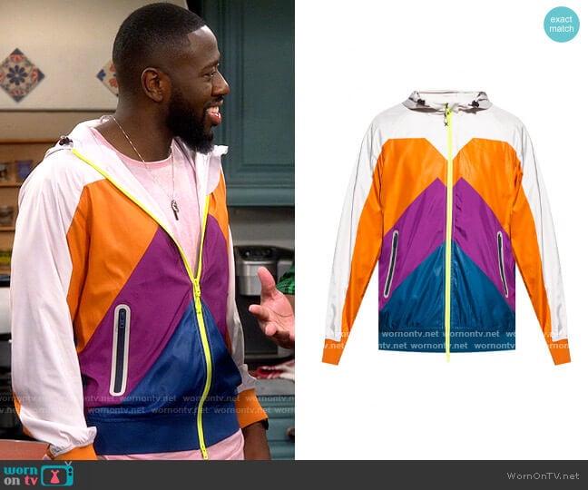 Kenzo Track Jacket worn by Malcom (Sheaun McKinney) on The Neighborhood