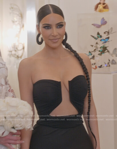 Kim Kardashian’s black cutout dress on Paris in Love
