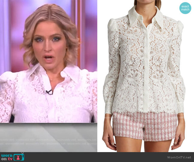 Jenica Lace Blouse by L'Agence worn by Sara Haines on The View