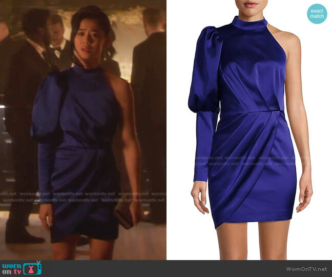 WornOnTV: George's blue one shoulder mini dress on Nancy Drew