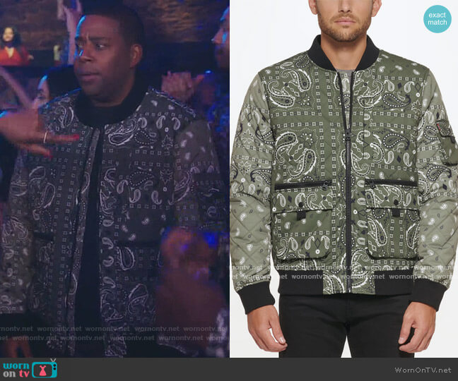 Diamond Quilted Utility Bomber Jacket by Levis worn by Kenan Williams (Kenan Thompson) on Kenan