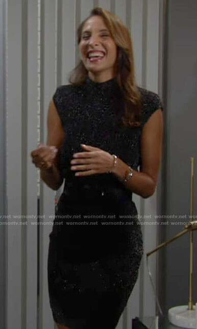 Lily’s metallic knit dress on The Young and the Restless