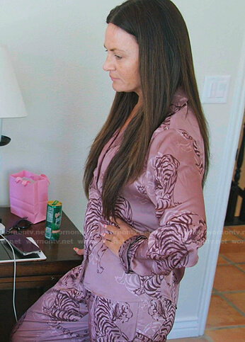 Lisa's pink tiger print pajamas on The Real Housewives of Salt Lake City
