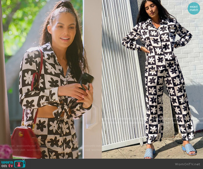 Pajama Set by Lisa Says Gah worn by Amanza Smith  on Selling Sunset