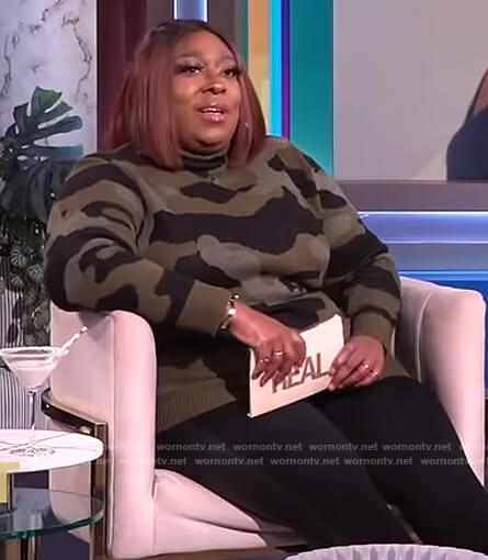 Loni's camo sweater on The Real