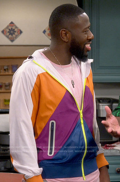 Malcolm's colorblock track jacket on The Neighborhood