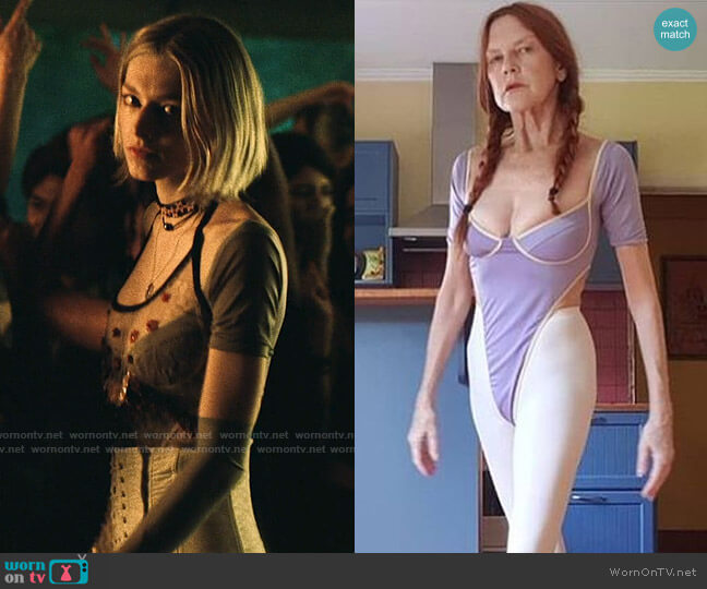 Maroske Peech Lavender Geotard worn by Jules Vaughn (Hunter Schafer) on Euphoria